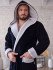 Халат мужской велюровый "Vien" Aleandro с капюшоном navy 50 (XL)