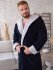 Халат мужской велюровый "Vien" Aleandro с капюшоном navy 50 (XL)