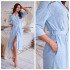 Халат женский велюровый "Vien" Evening Comfort summer blue 52 (2XL)