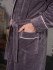 Халат мужской велюровый "Vien" Massimo с капюшоном mokko 50 (XL)