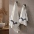 Комплект махровых полотенец 2 шт. "Tivolyo Home" Cross  белый/синий 50*100 см, 75*150 см