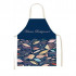 Фартук текстильный для кухни "Nova"  85 Рыбы на синем 55*70 см