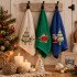Комплект махровых полотенец для кухни 3 шт. "Ambiella" Праздничное кремовый/зеленый/синий 30*50 см