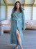 Халат женский махровый "Vien" Eco Cotton с капюшоном aquamarine  54 (3XL)