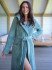 Халат женский махровый "Vien" Eco Cotton с капюшоном aquamarine  54 (3XL)