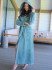 Халат женский махровый "Vien" Eco Cotton с капюшоном aquamarine  54 (3XL)