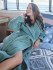 Халат женский махровый "Vien" Eco Cotton с капюшоном aquamarine  54 (3XL)