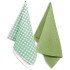 Комплект кухонных полотенец с петельками 2 шт  "Гранд Стиль" клетка зеленая 35*60 см