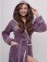 Халат женский велюровый "Vien" Juliette с капюшоном орхидея 52 (2XL)