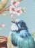 Декоративная наволочка "Гобелен" Английский сад Весна птички бирюзовый фон 45*45 (±2) см