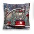 Декоративная наволочка "Гобелен" Зима Вена Трамвай серебро обр.сторона - бордо 45*45 (±2) см