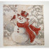 Декоративная гобеленовая салфетка "МТОК" Снеговик в цилиндре 32*32 см