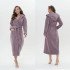 Халат женский махровый "Vien" Eco Cotton с капюшоном лаванда 54 (3XL)