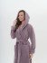 Халат женский махровый "Vien" Eco Cotton с капюшоном лаванда 54 (3XL)