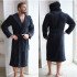 Халат мужской велюровый "Vien" Maximus с капюшоном antracit 56 (4XL)