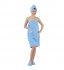Комплект с килтом для сауны женский "Karna" Paris 3 предмета голубой