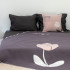 Одеяло "Ермолино" байковое Премиум пион свинцовый-пудра 1,5 спальное, 155*210 (±5) см