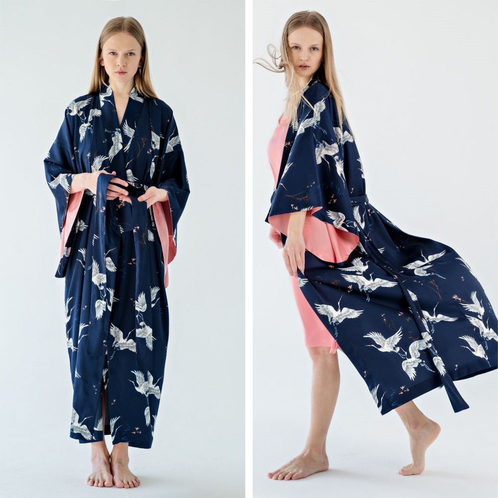 халат в стиле кимоно